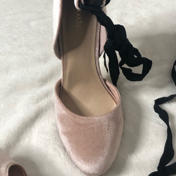 Pink Tie Up Heels - Picture 3 of 3